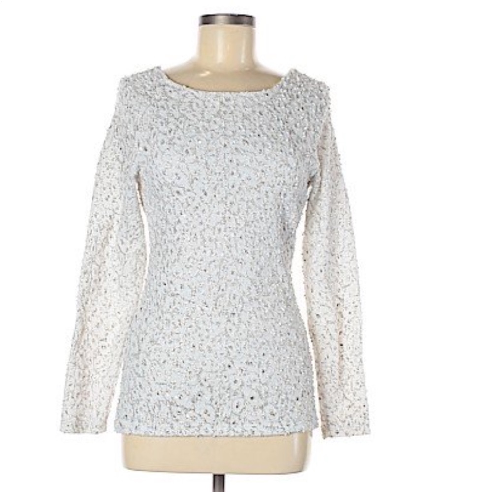 Jennifer Lopez White Long Sleeve Top